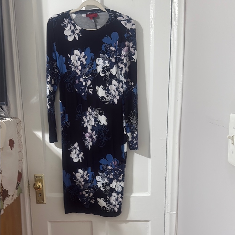 Floral Black and Blue Women's Dress